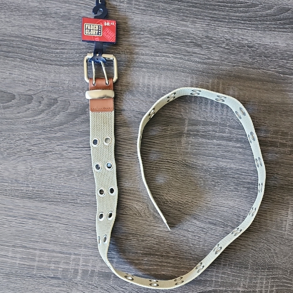 Faded Glory Beige Canvas Belt